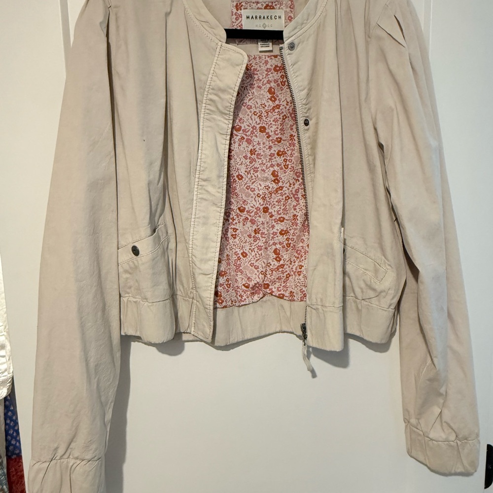 Marakech Women's Beige Bomber Jacket